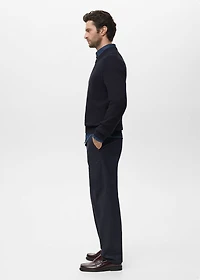 Fine rib-knit cotton sweater
