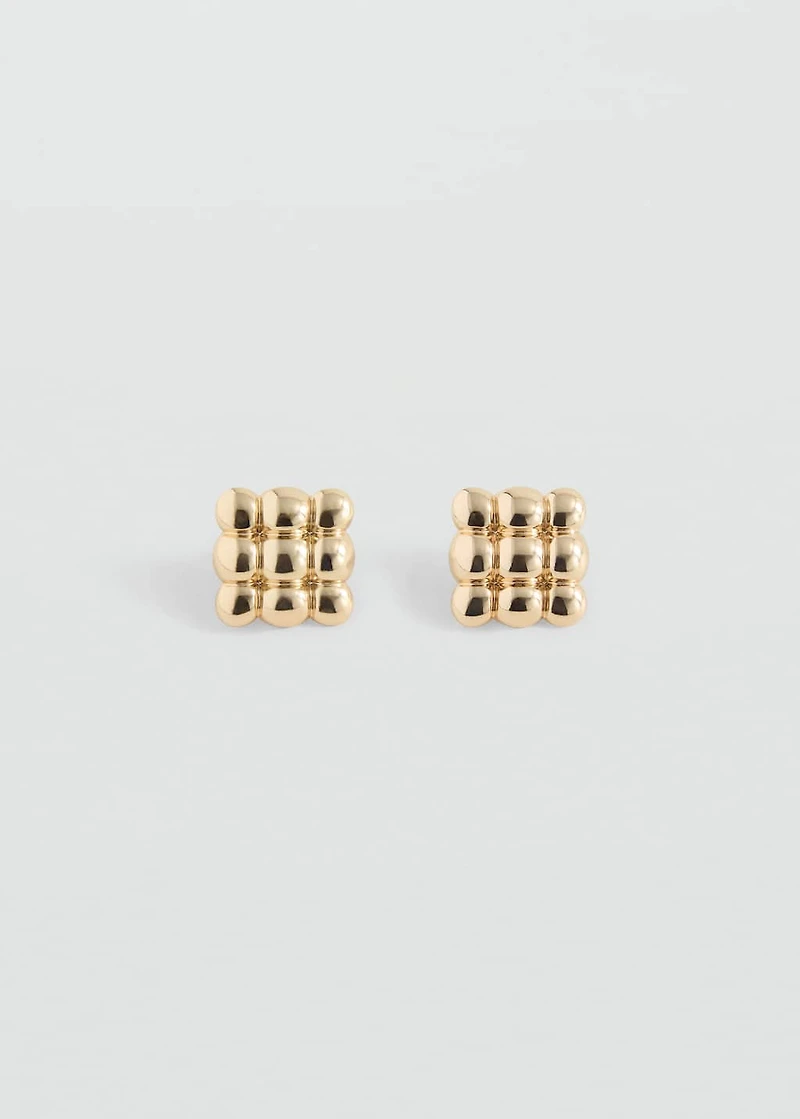 Embossed square earrings