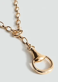 Metallic beaded pendant collar