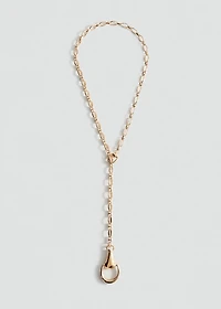 Metallic beaded pendant collar