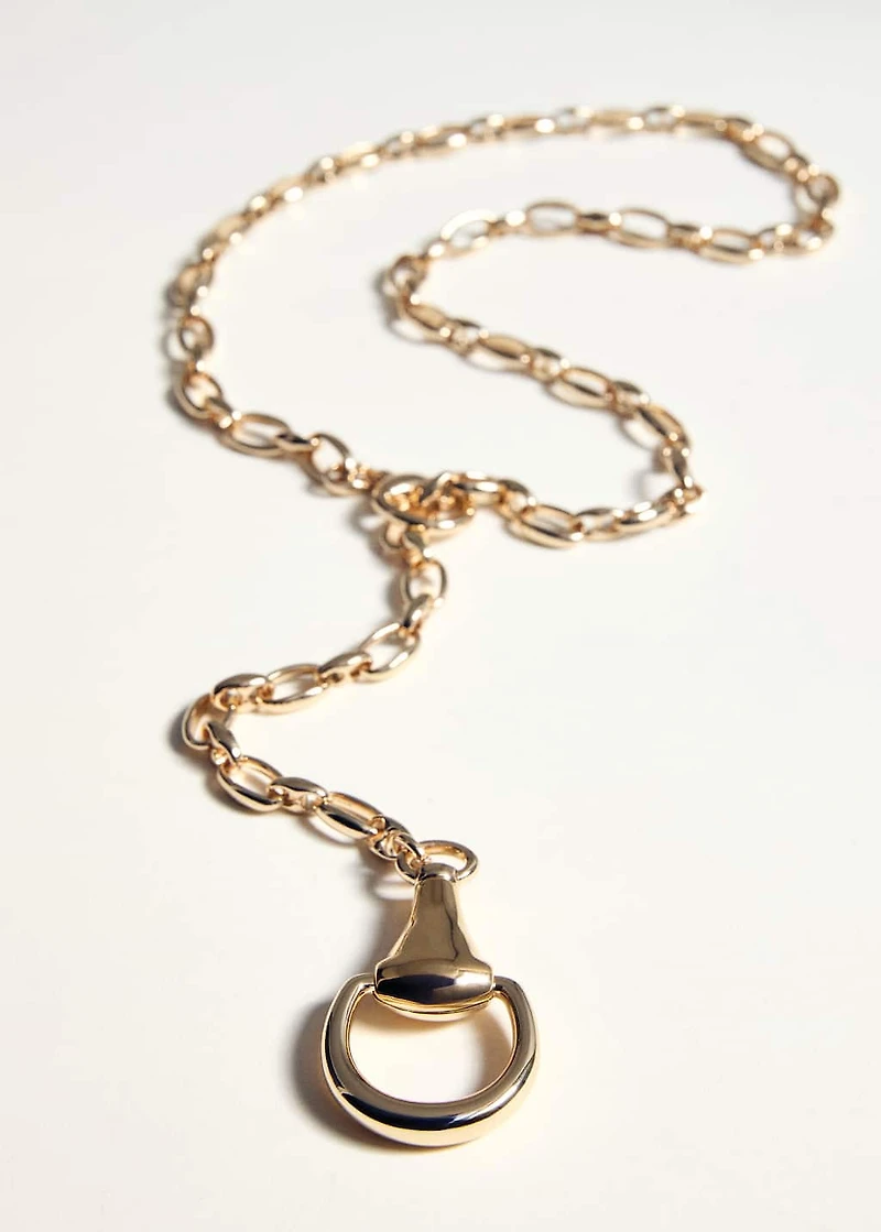 Metallic beaded pendant collar
