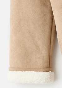Shearling-effect hooded coat