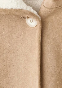 Shearling-effect hooded coat