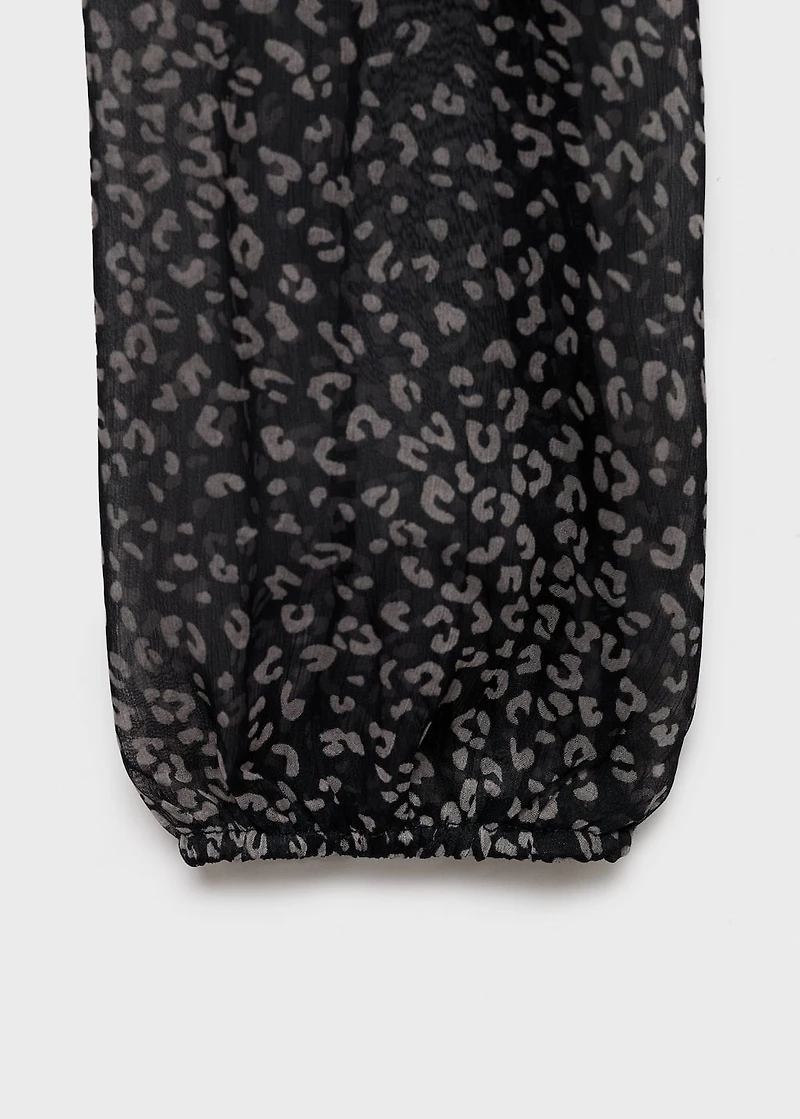 Asymmetrical leopard-print blouse
