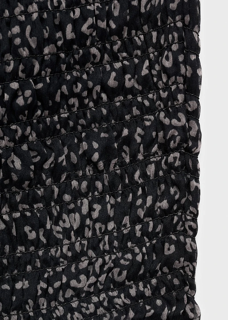 Asymmetrical leopard-print blouse