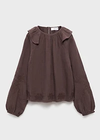 Ruffled embroidered blouse