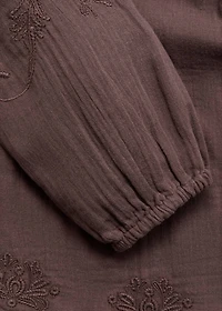 Ruffled embroidered blouse