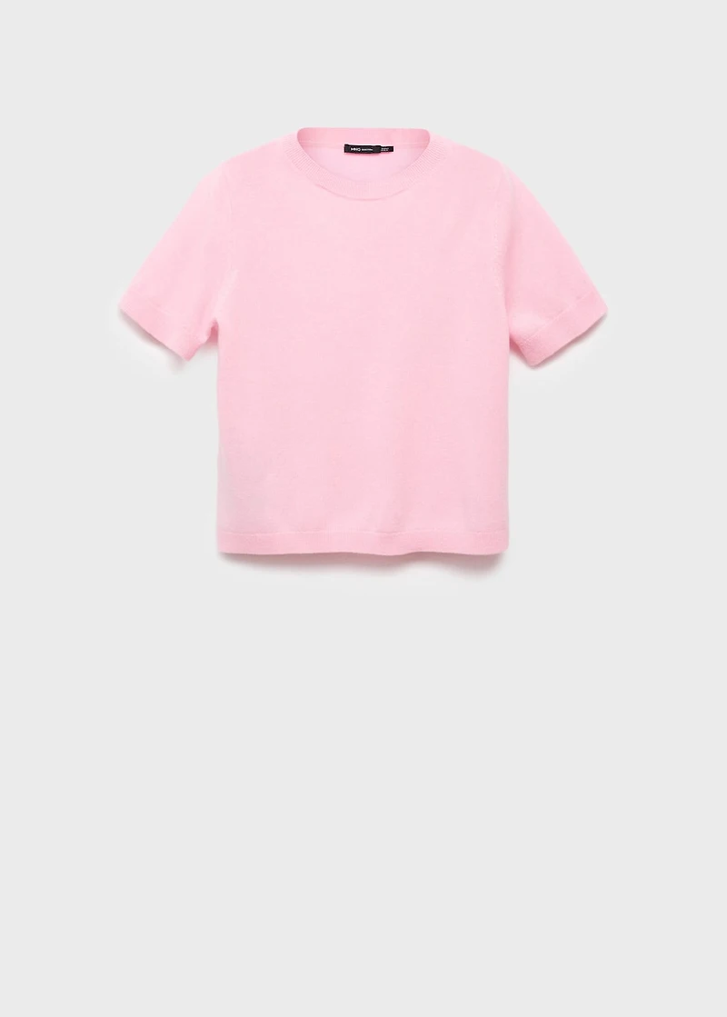 Short-sleeved wool sweater