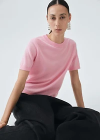 Short-sleeved wool sweater