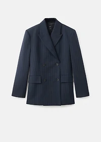 Double-breasted pinstripe blazer