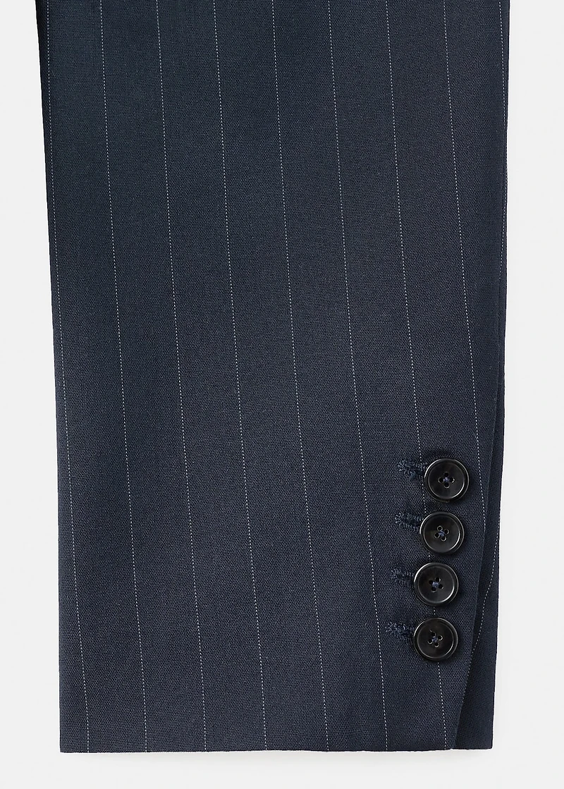 Double-breasted pinstripe blazer
