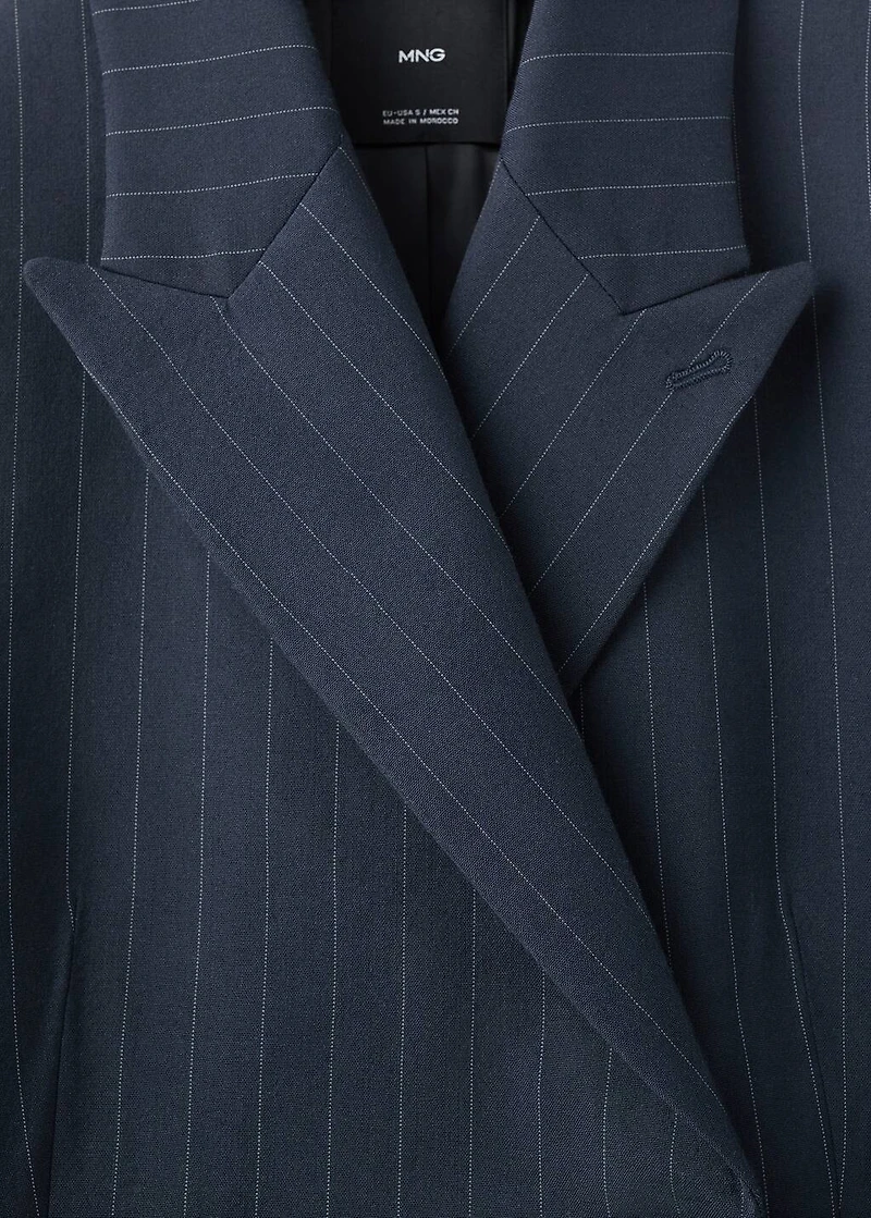 Double-breasted pinstripe blazer