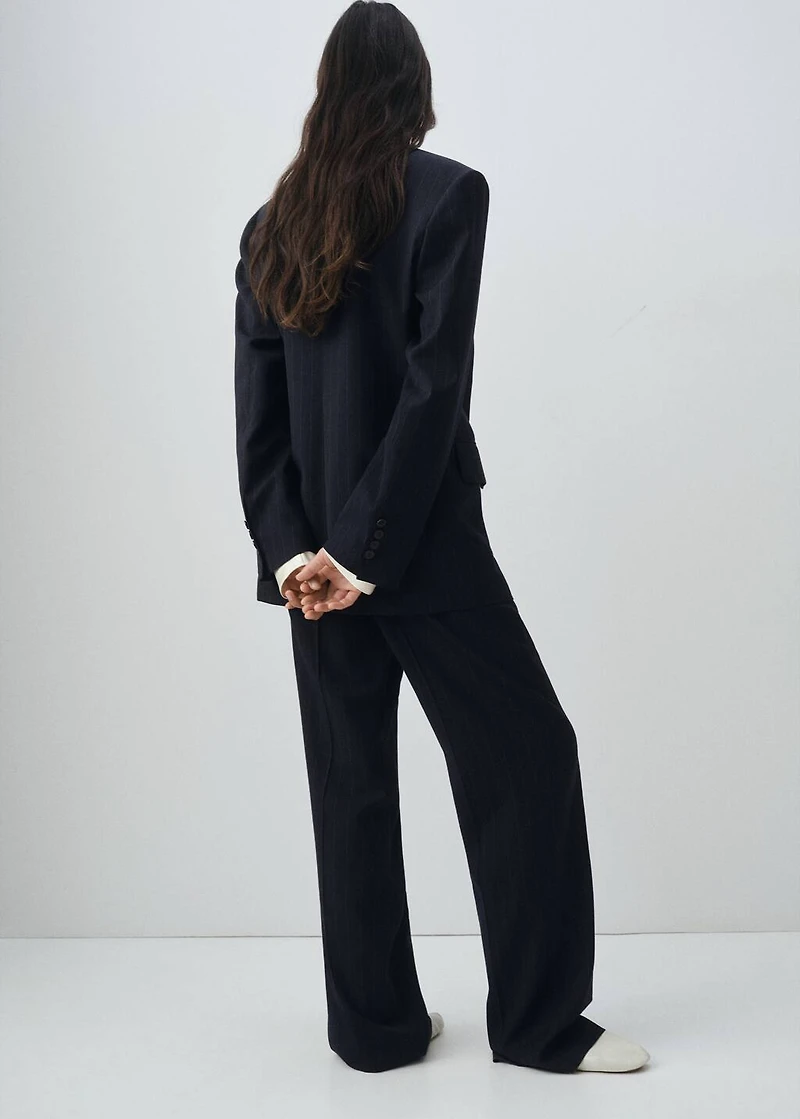 Double-breasted pinstripe blazer