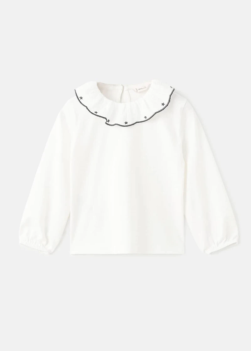 Cotton t-shirt with embroidered stars