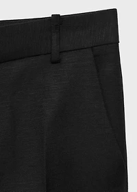 Straight-fit linen suit pants