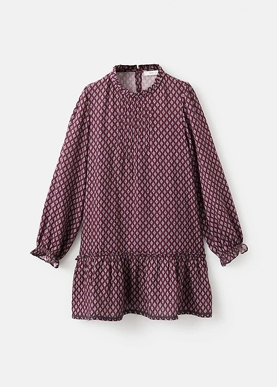 Printed ruffle dress