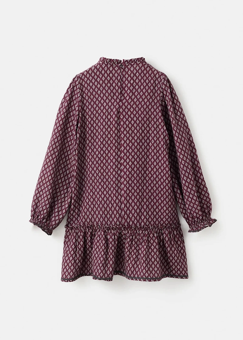 Printed ruffle dress