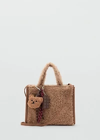 Shearling-effect bucket bag