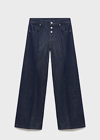 Low-rise straight-leg jeans with buttons