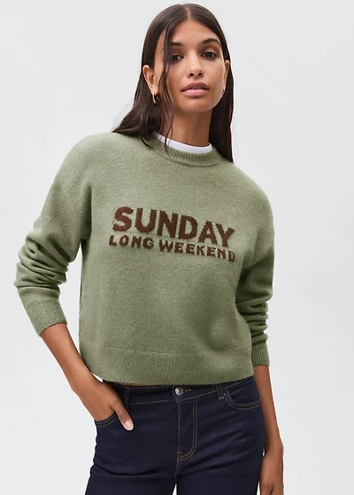 Knit embroidered sweater