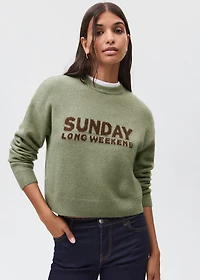 Knit embroidered sweater