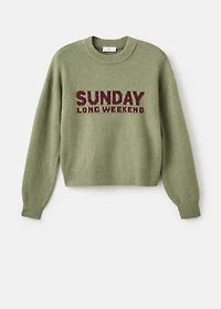 Knit embroidered sweater