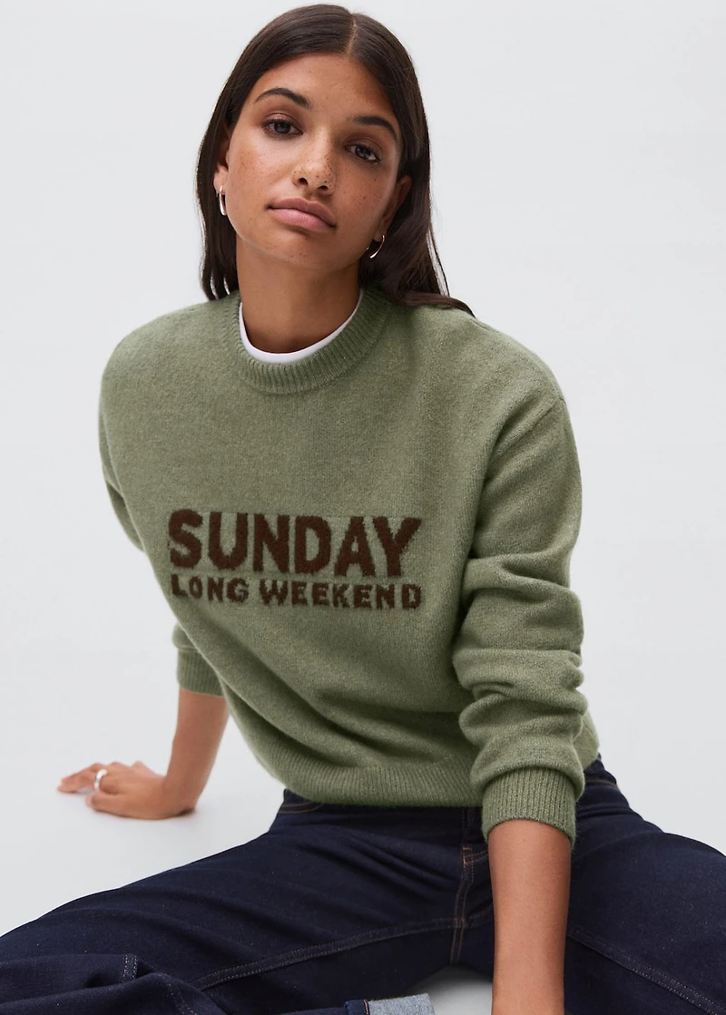 Knit embroidered sweater