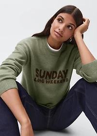 Knit embroidered sweater