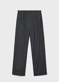 Cotton flannel trousers with contrast piping