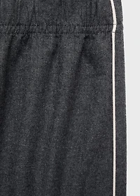 Cotton flannel trousers with contrast piping