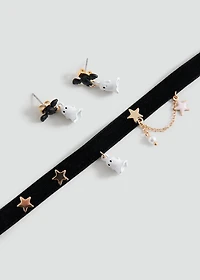 Set of halloween choker and earrings