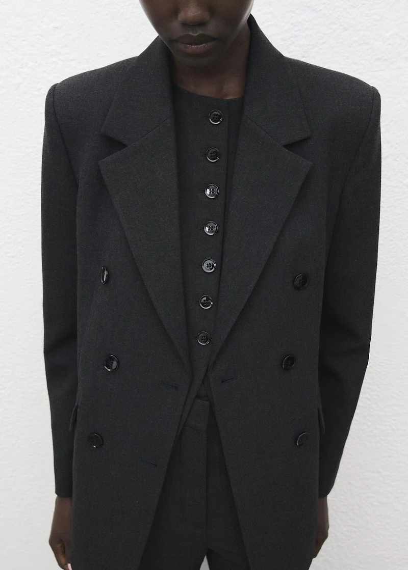 Double-breasted suit blazer
