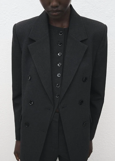 Double-breasted suit blazer