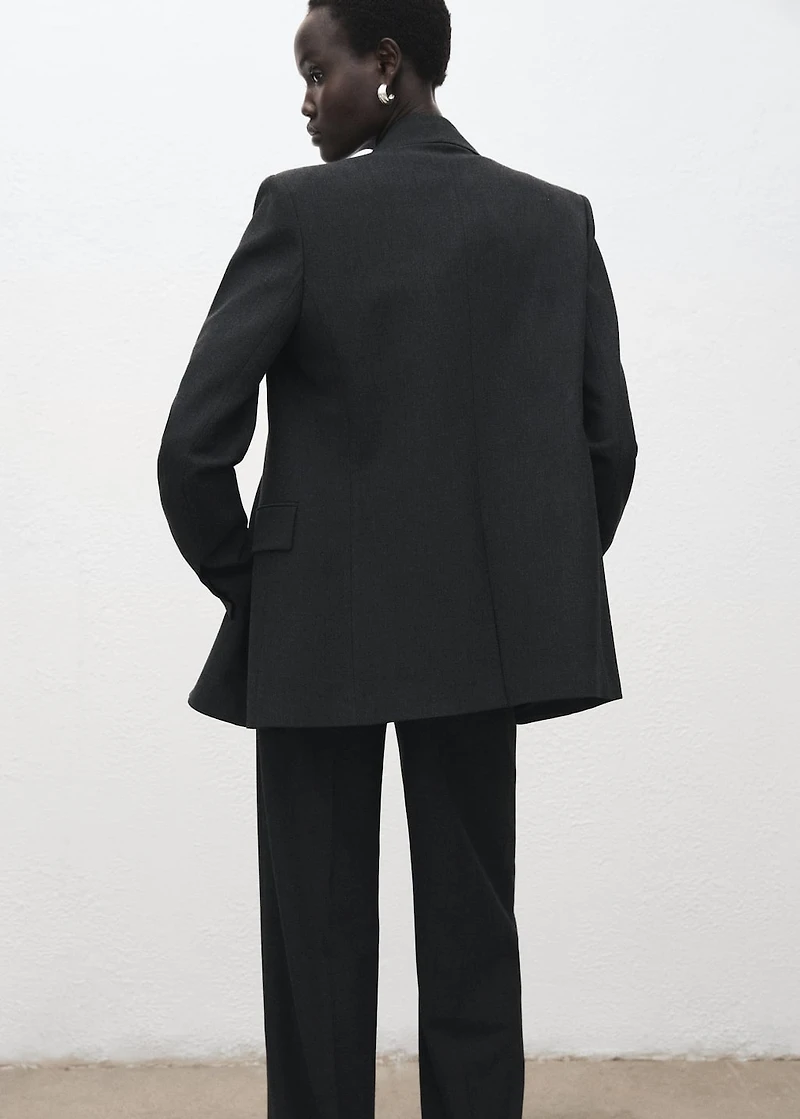 Double-breasted suit blazer