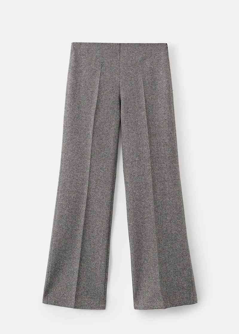 Straight wool-blend suit pants