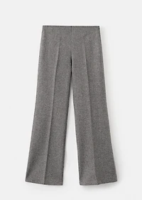 Straight wool-blend suit pants