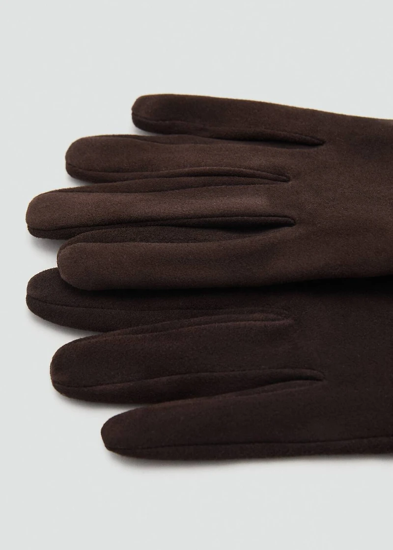 Long leather suede gloves