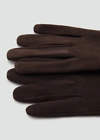 Long leather suede gloves