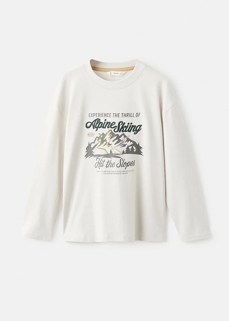 Embroidered printed T-shirt