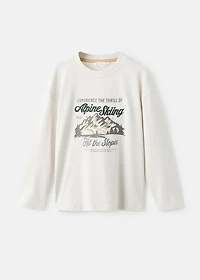 Embroidered printed T-shirt