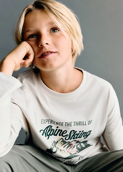 Embroidered printed T-shirt