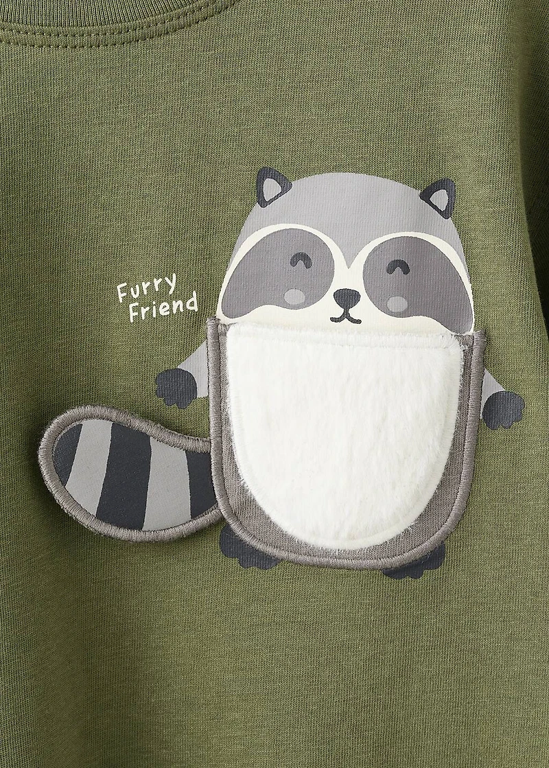 Embroidered printed T-shirt