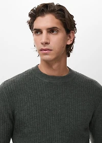 Knitted ribbed sweater