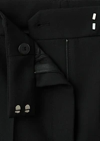 Seam-detail straight-fit pants