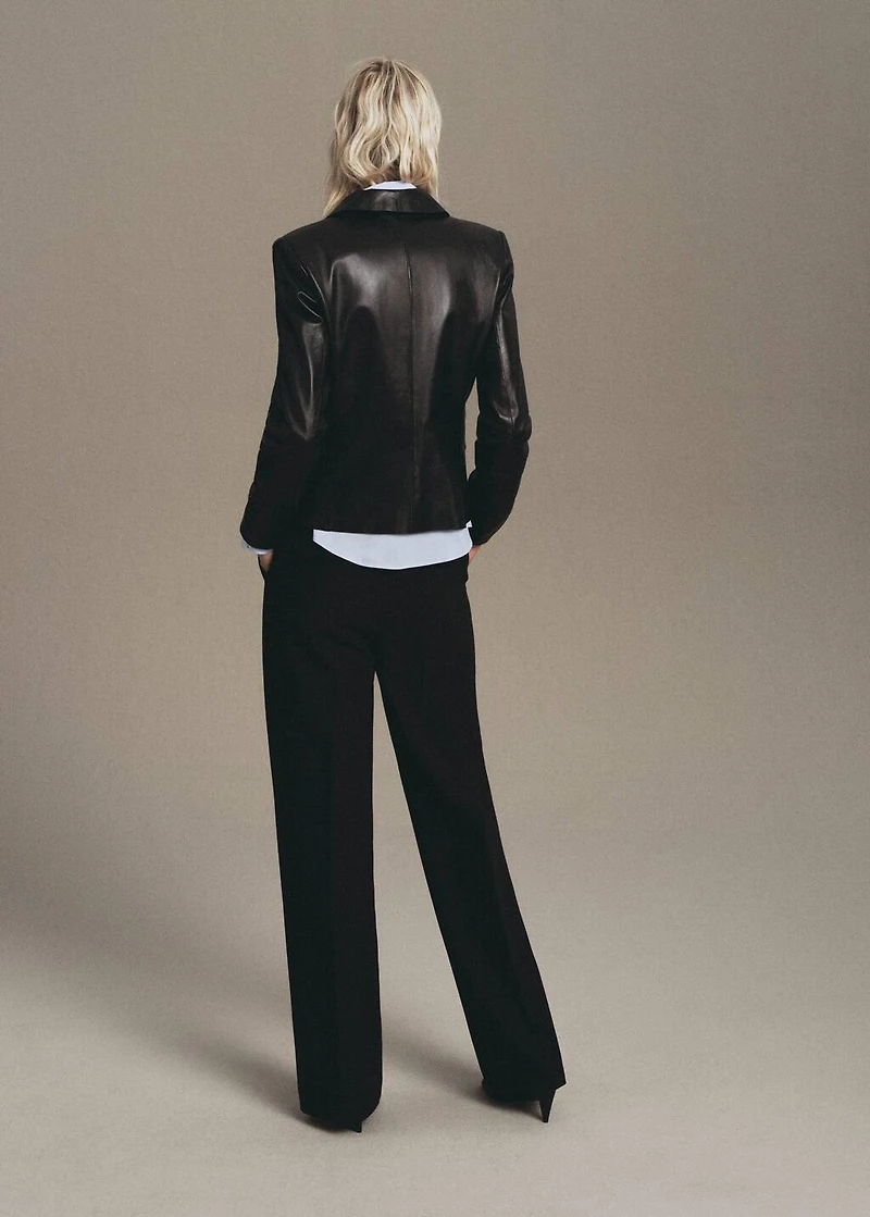 Seam-detail straight-fit pants