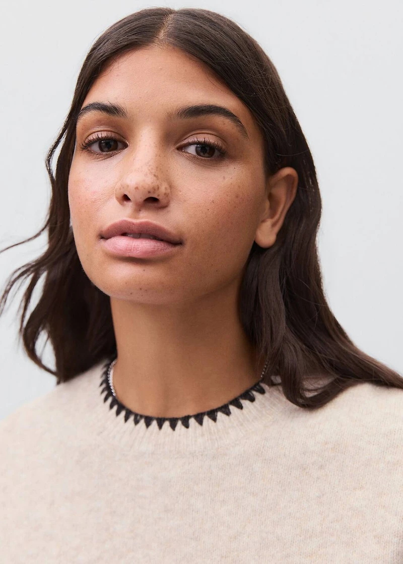 Knit embroidered sweater