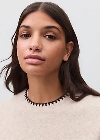 Knit embroidered sweater