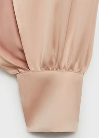 Satin dress with slit sleeves