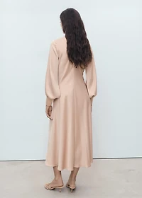 Satin dress with slit sleeves