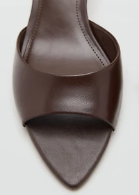 Kitten-heel leather sandal